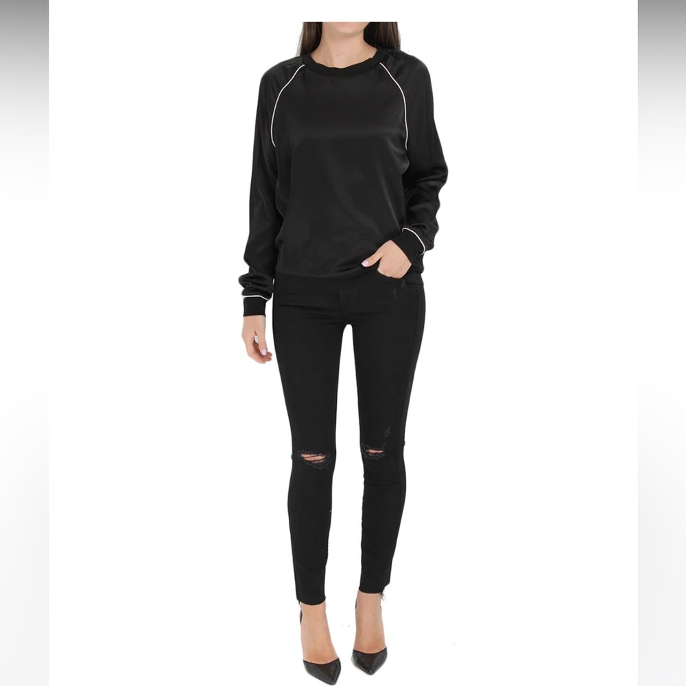 Mother jeans women’s the looker ankle fray black size 25